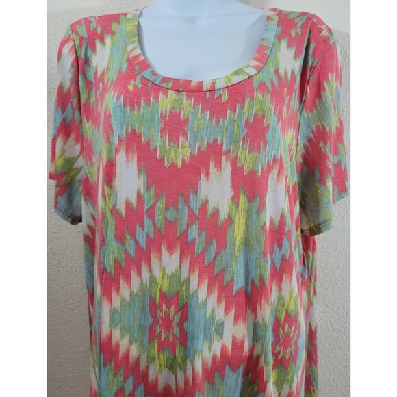 Paisley Grace Coral Green Blue A Line Dress 3XL Lightweight Flowy Stretchy Soft - Picture 5 of 5
